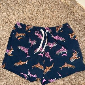 Navy Tiger Print Chubbies Swim Trunks